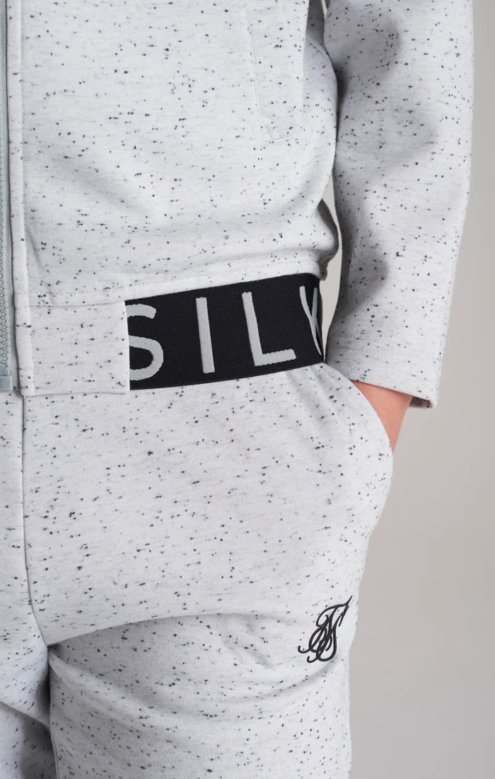 Boys Grey Neps Zip Thru Hoodie - Image 3