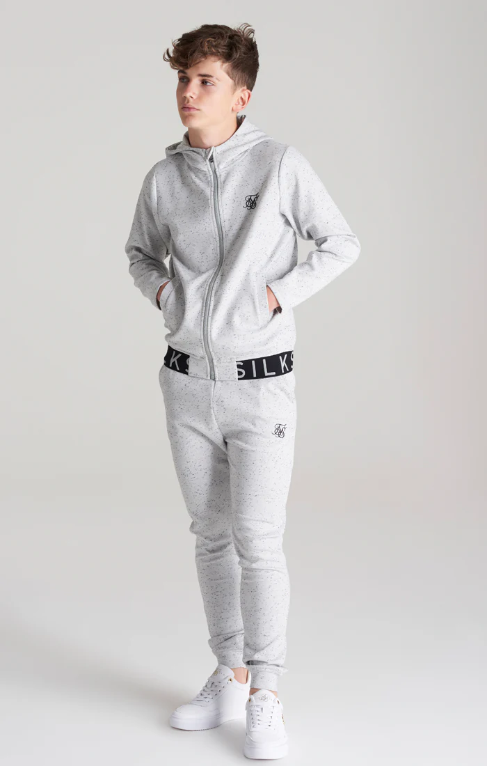 Boys Grey Neps Zip Thru Hoodie - Image 4