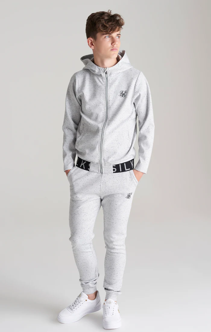 Boys Grey Neps Zip Thru Hoodie - Image 5