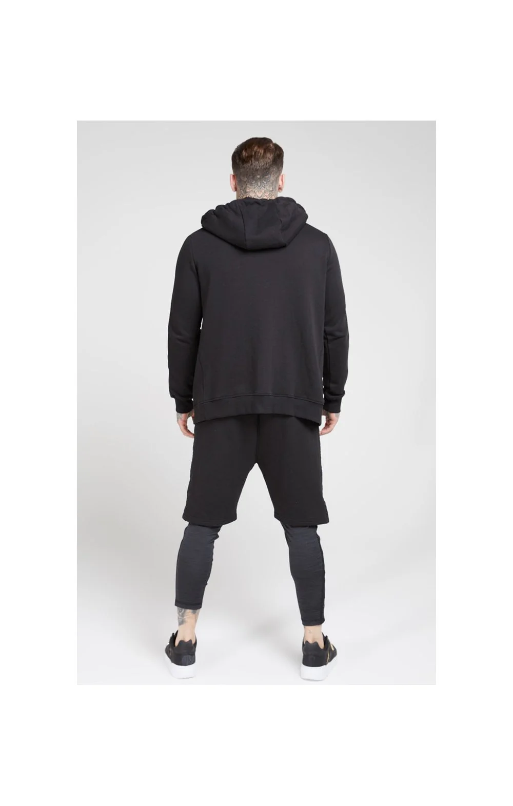 SikSilk Nylon Panel Relaxed Fit Shorts - Black & Gold - Image 6