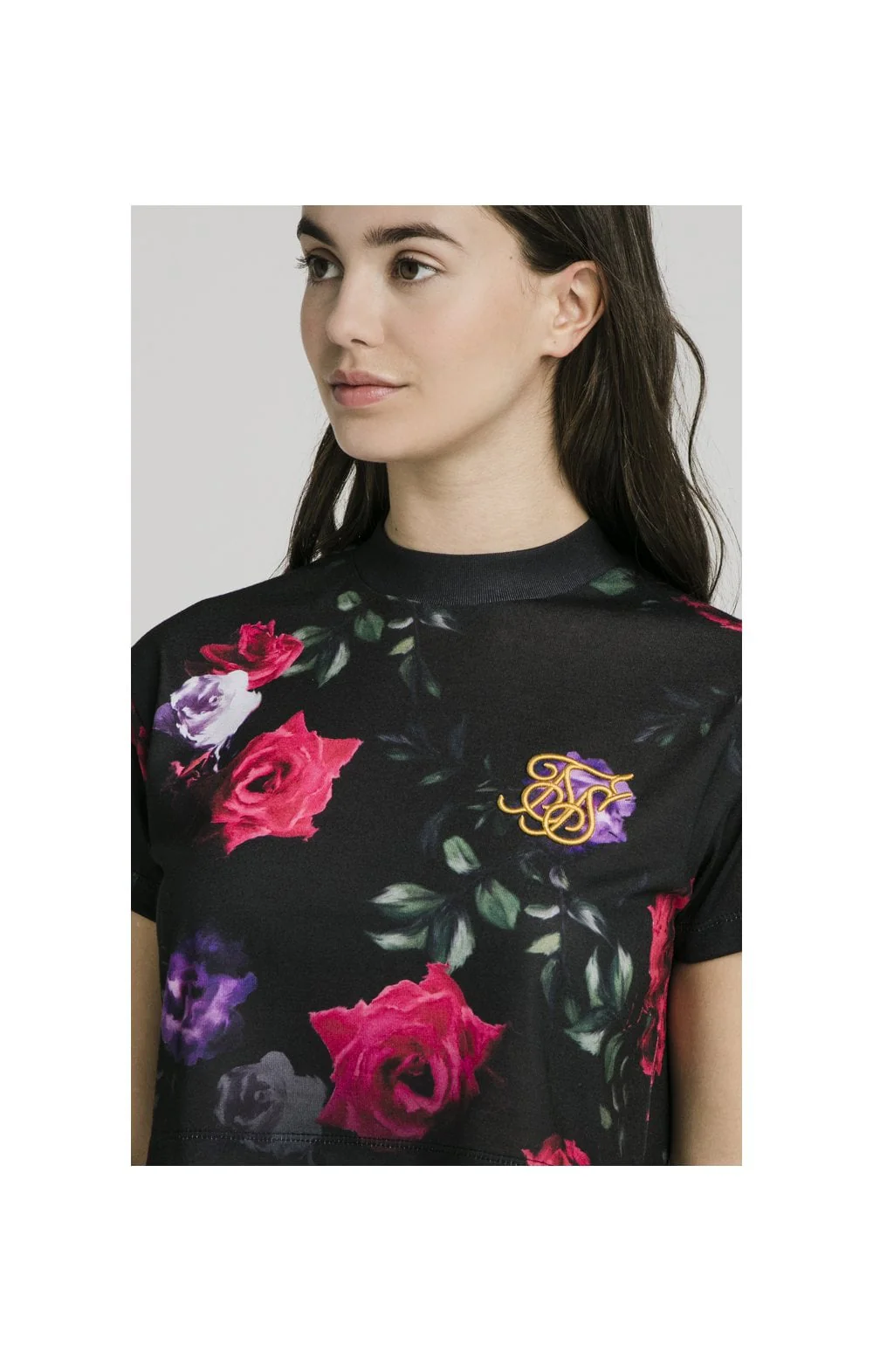 SikSilk Oil Paint Crop Tee - Black - Image 2