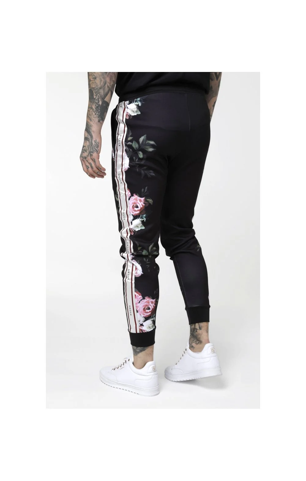 SikSilk Oil Paint Cuffed Cropped Poly Pants - Black - Image 4