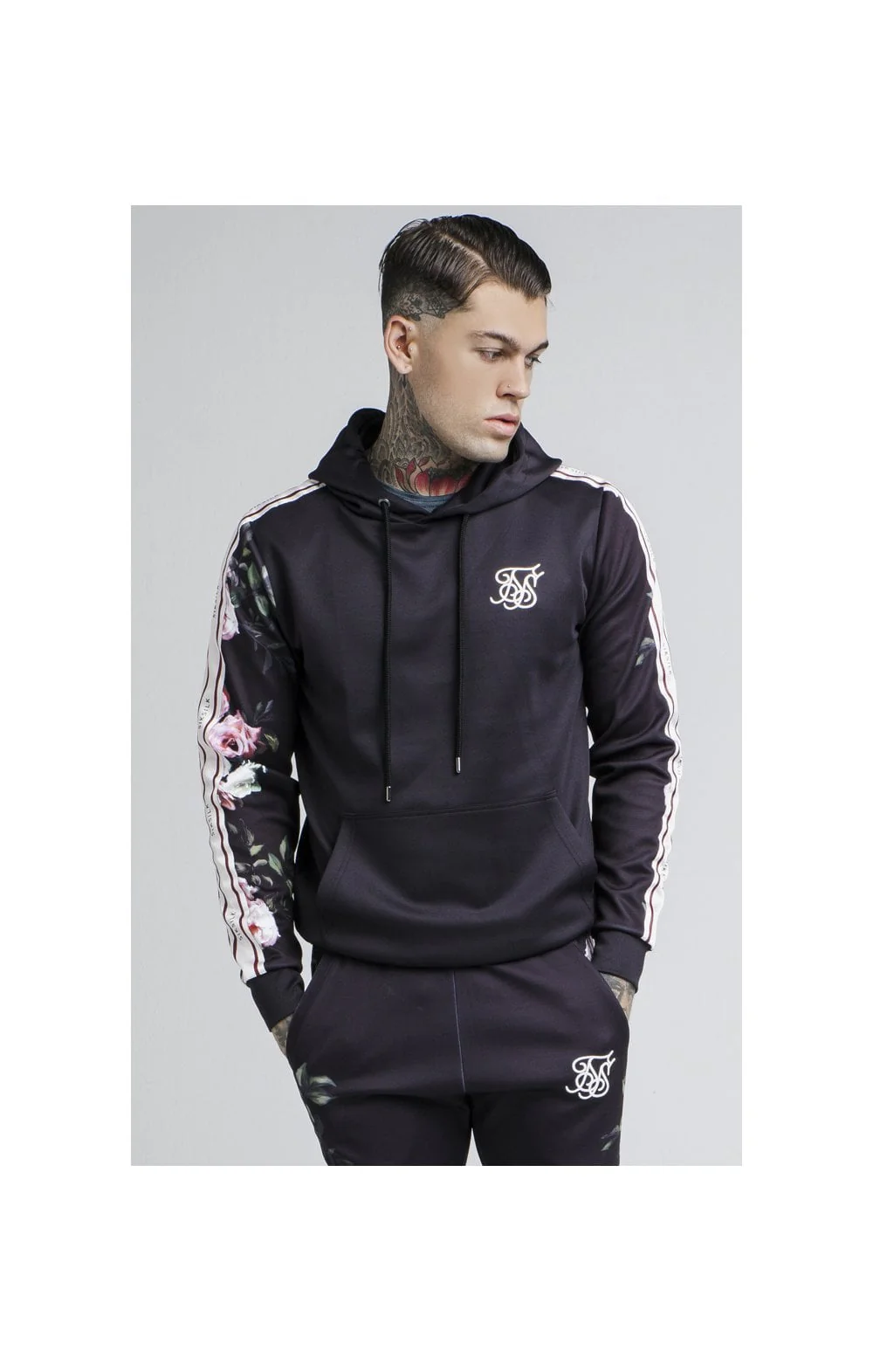 SikSilk Oil Paint PolyTricot Overhead Hoodie - Black - Image 2