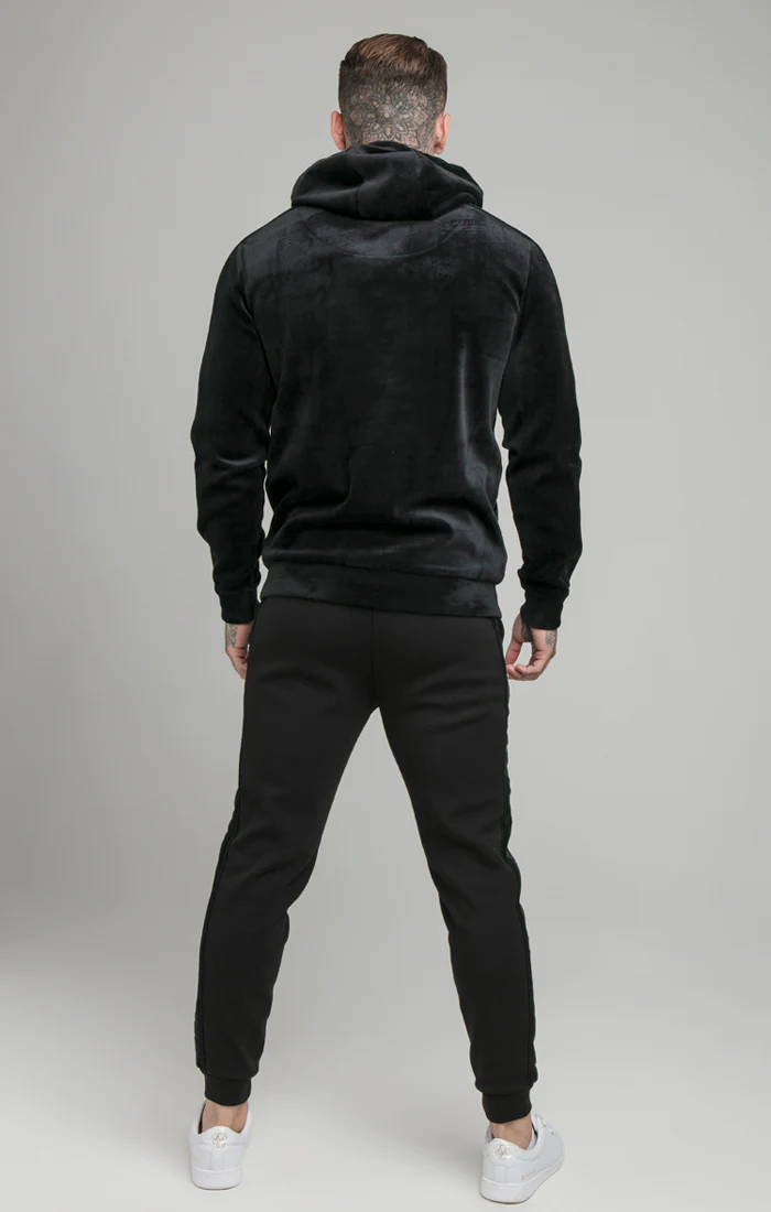 Black Opulent Paneled Overhead Hoodie - Image 4