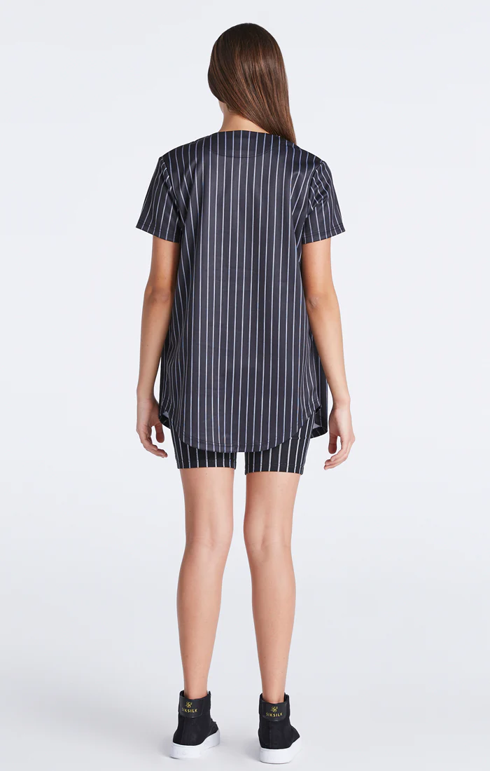 Girls Black Baseball Stripe Jersey - Image 7