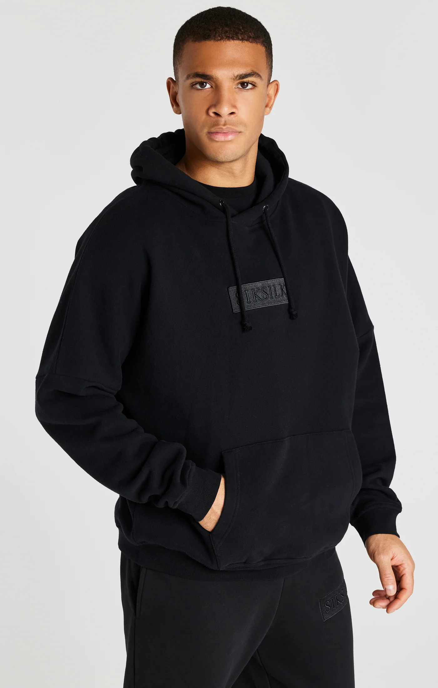 Black Overhead Drop Shoulder Hoodie - Image 3