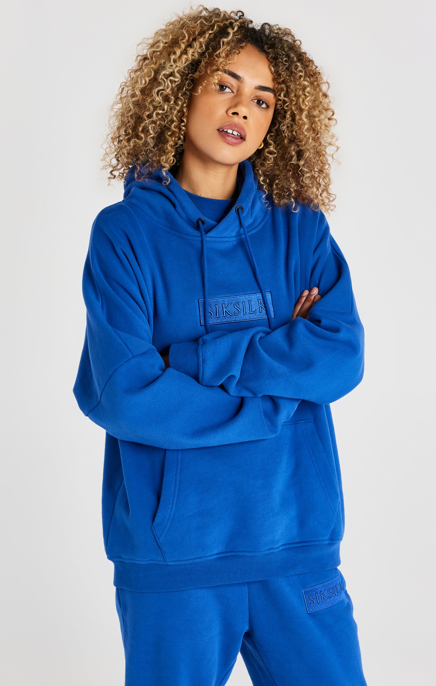 Blue Overhead Drop Shoulder Hoodie - Image 2
