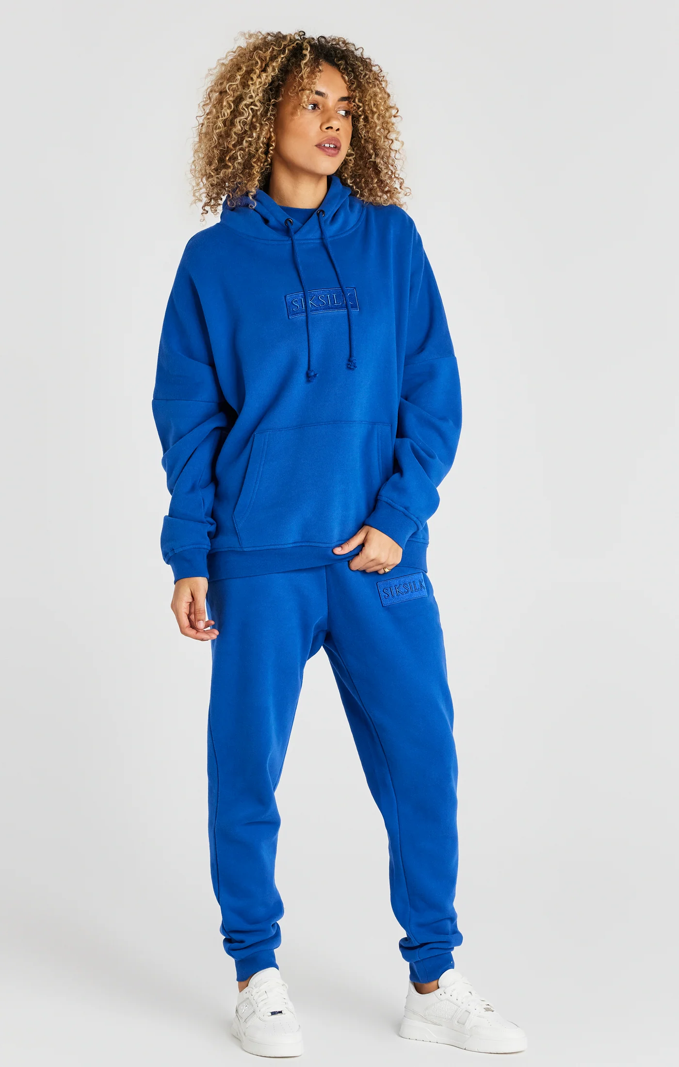 Blue Overhead Drop Shoulder Hoodie - Image 4