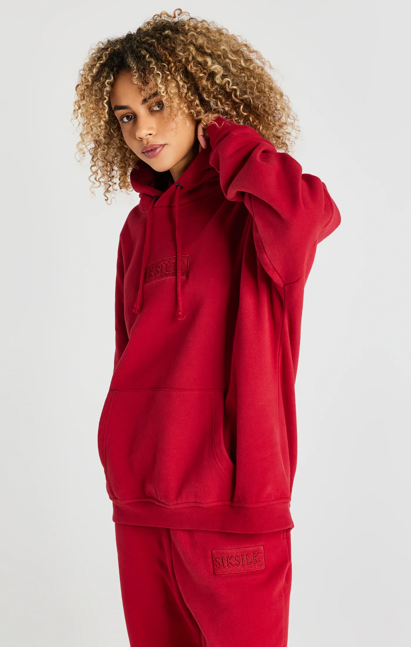 Red Overhead Drop Shoulder Hoodie - Image 5