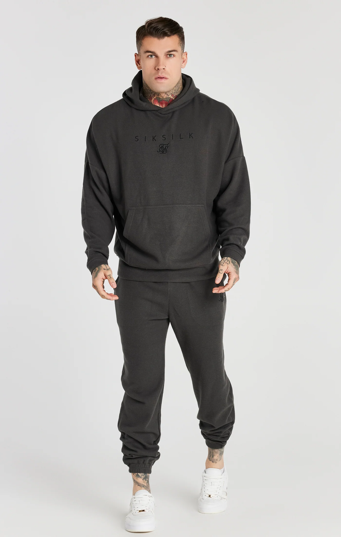 Grey Overhead Rib Hoodie - Image 3