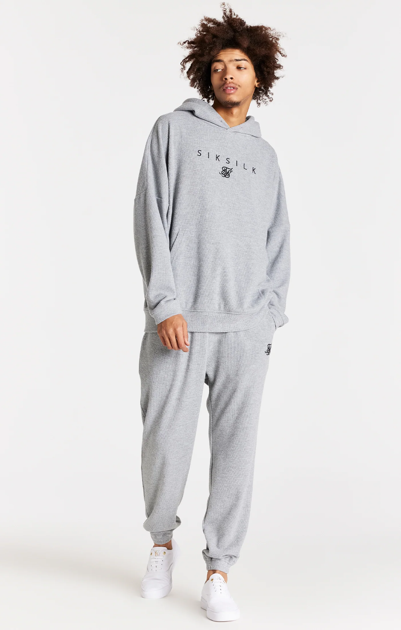 Grey Overhead Rib Hoodie - Image 3