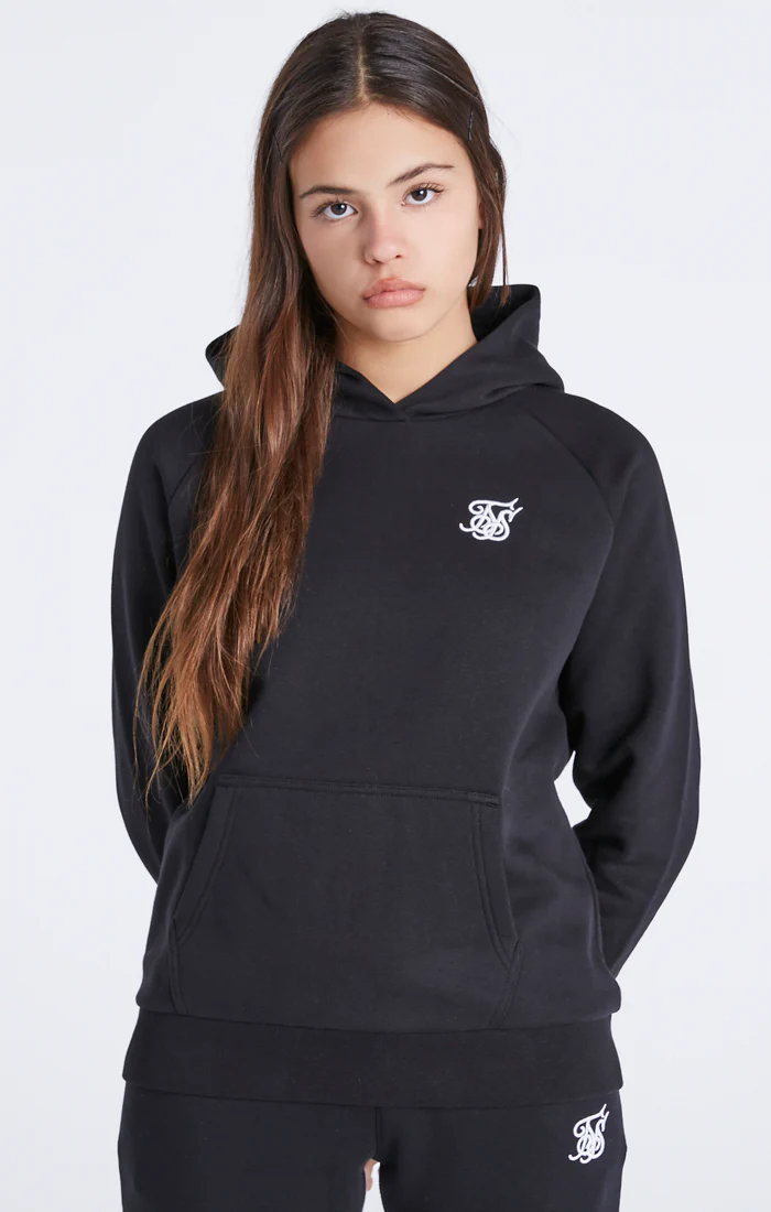 Girls Black Essentials Overhead Hoodie - Image 5