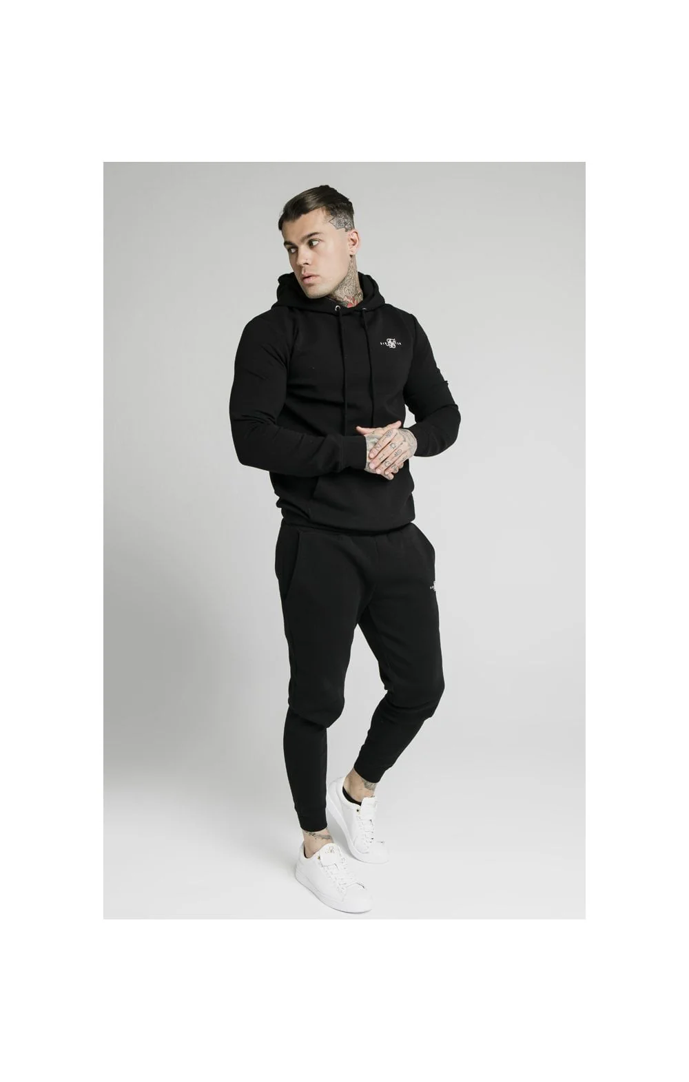 SikSilk Overhead Muscle Fit Hoodie - Black - Image 3