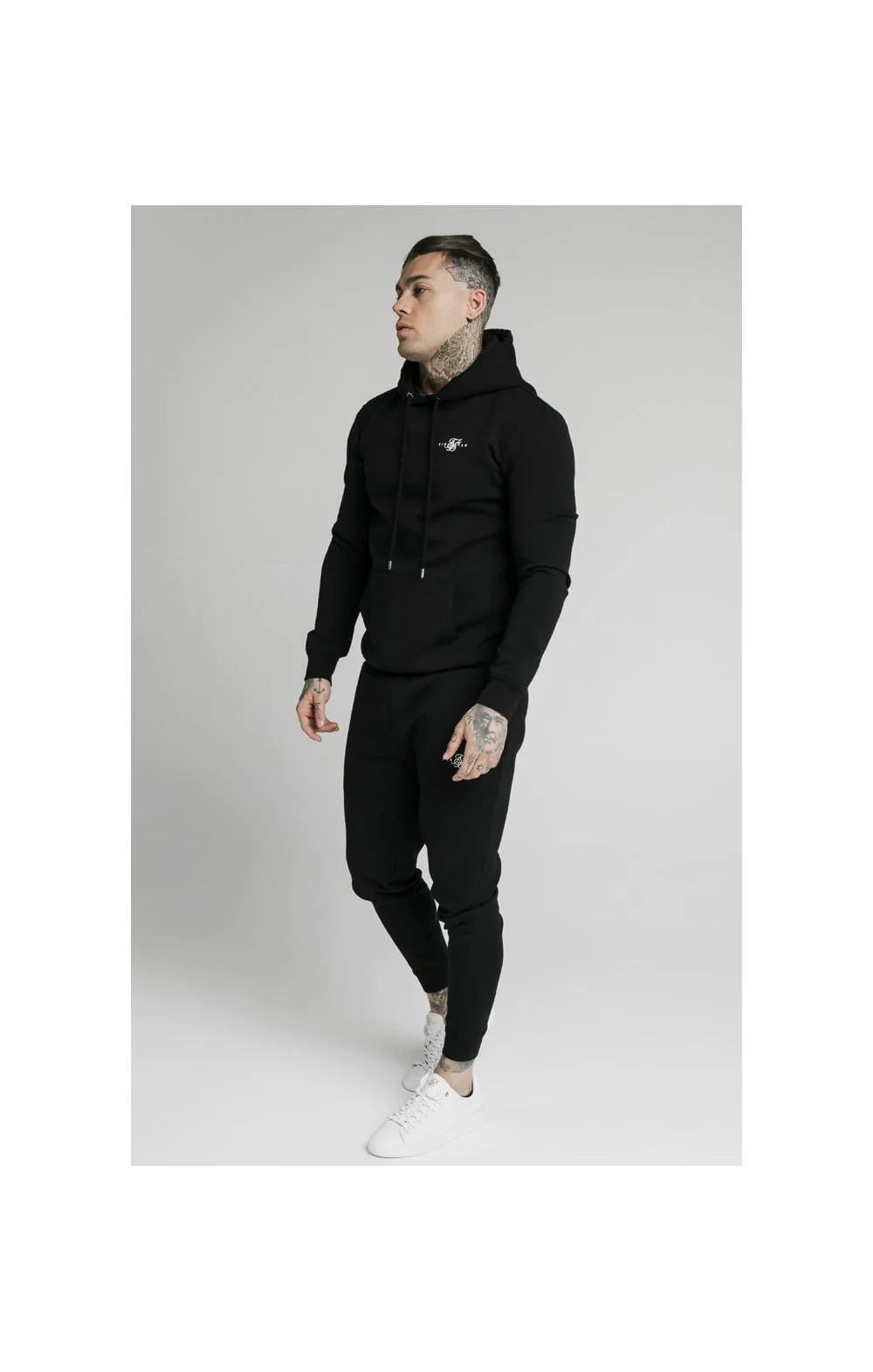 SikSilk Overhead Muscle Fit Hoodie - Black - Image 4