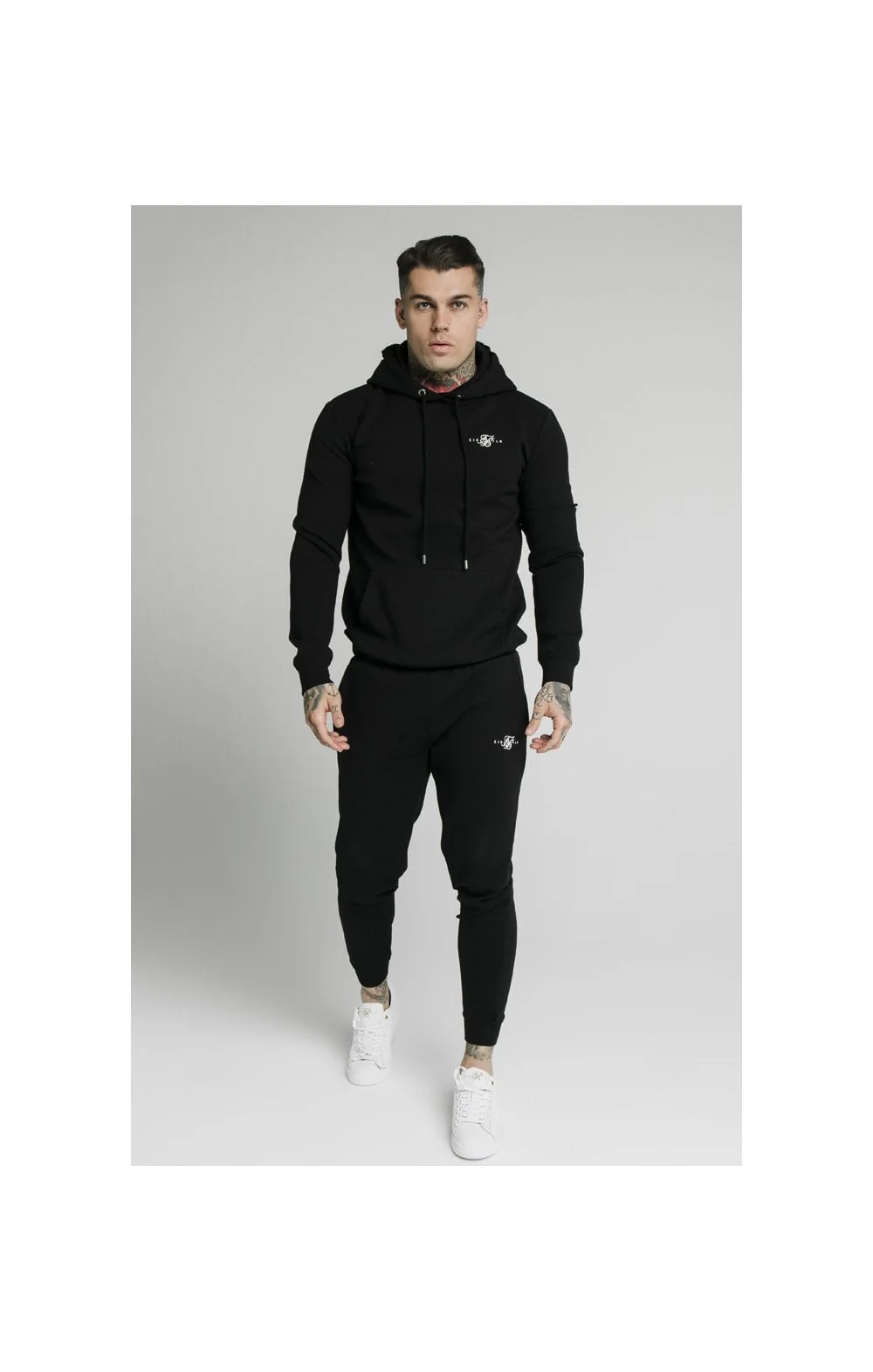 SikSilk Overhead Muscle Fit Hoodie - Black - Image 5