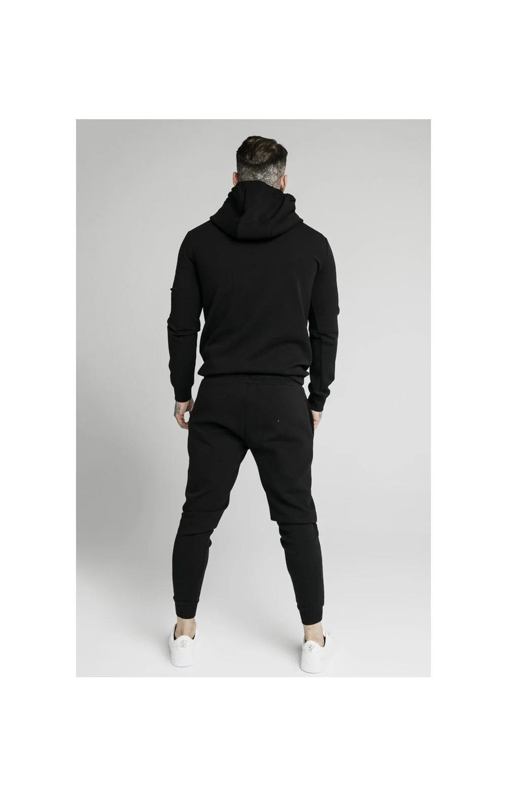 SikSilk Overhead Muscle Fit Hoodie - Black - Image 6