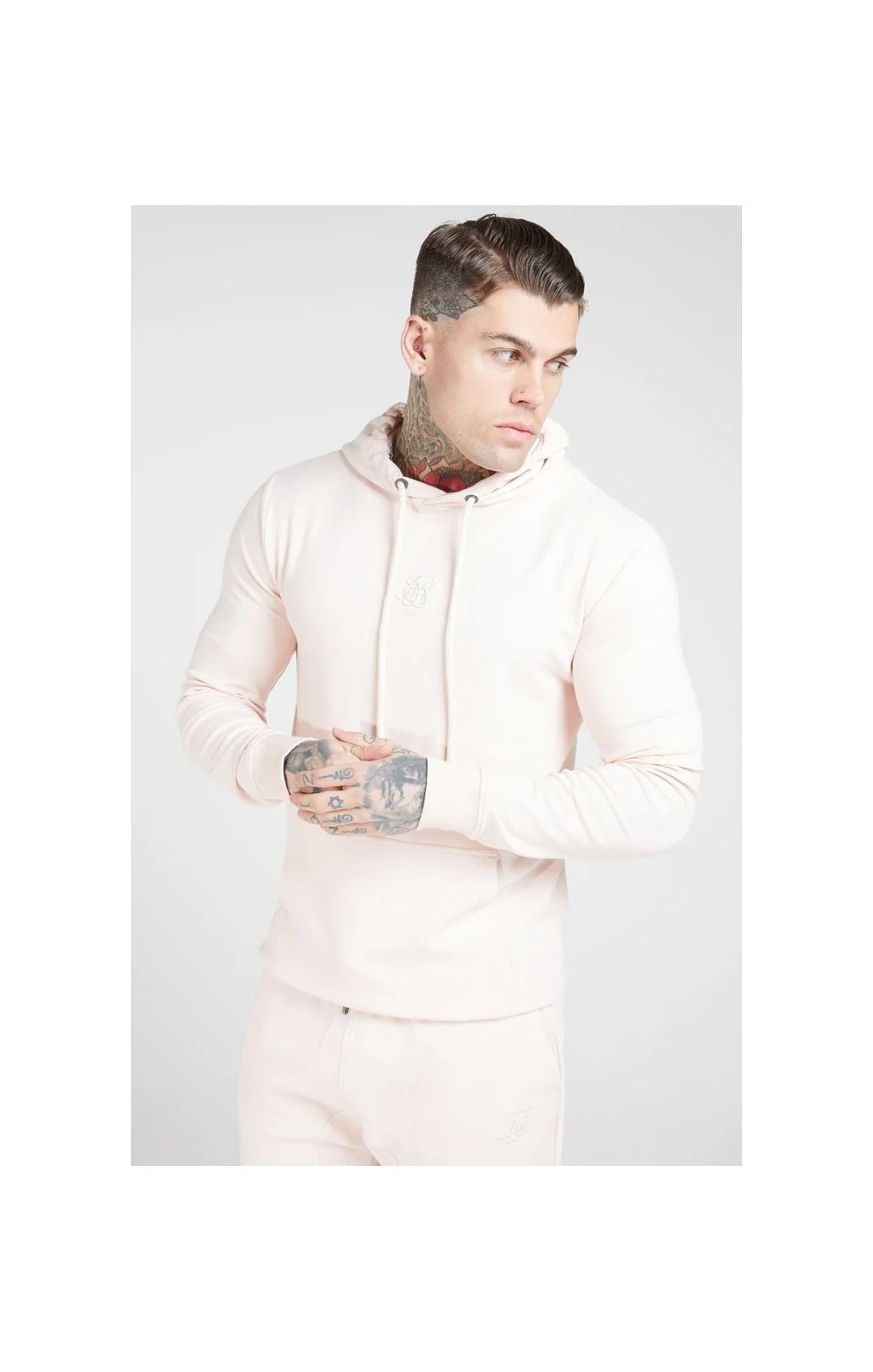 SikSilk Overhead Muscle Fit Hoodie - Cloudy Pink - Image 2