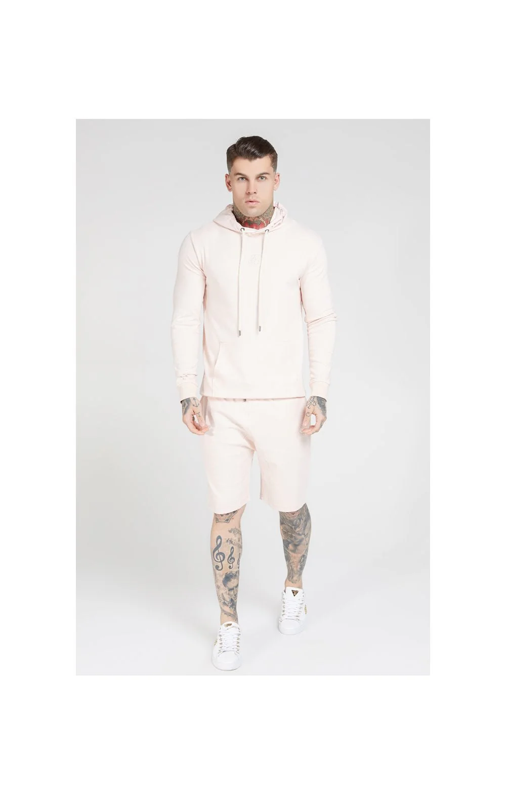 SikSilk Overhead Muscle Fit Hoodie - Cloudy Pink - Image 3