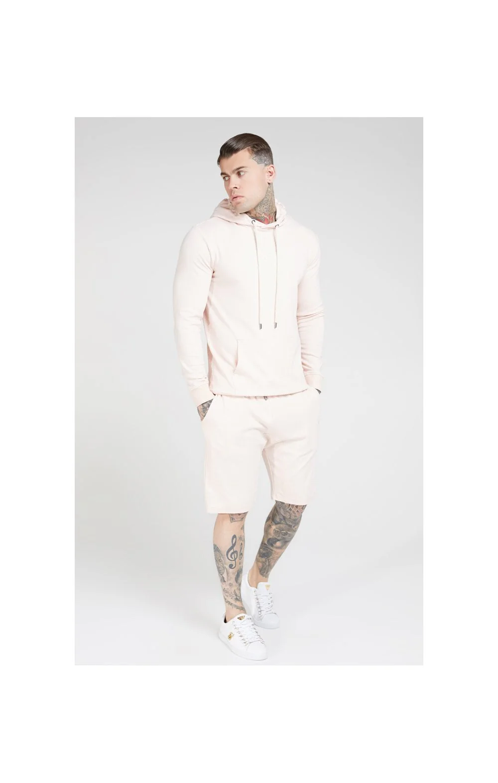 SikSilk Overhead Muscle Fit Hoodie - Cloudy Pink - Image 4