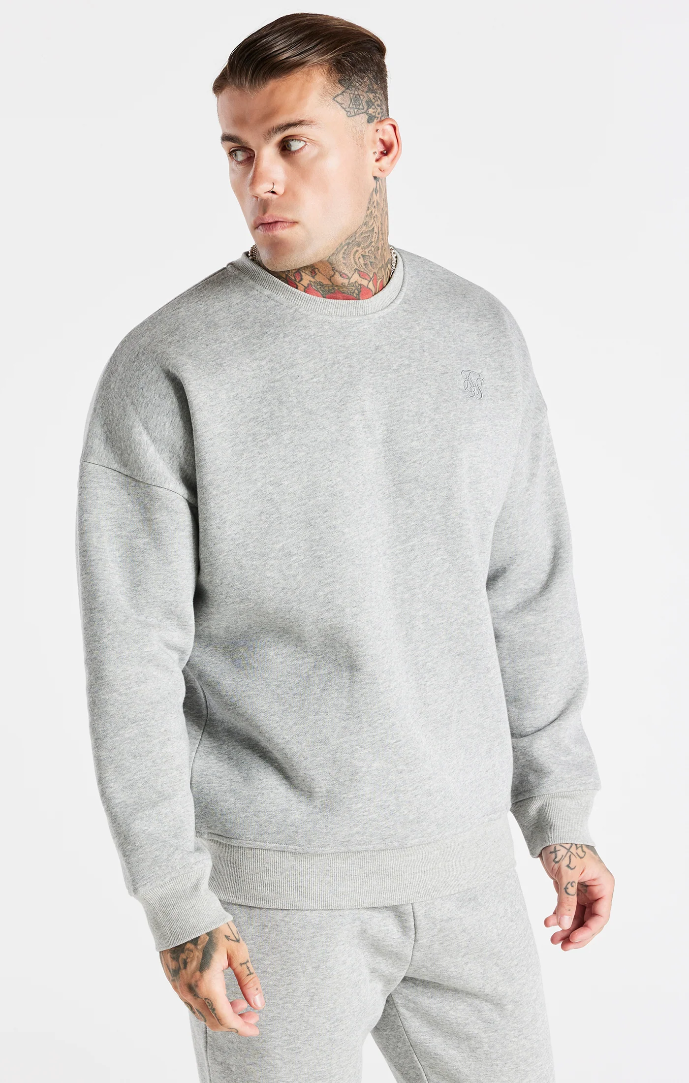 Grey Oversized Sweatshirt And Jogger Tracksuit Set - Image 2