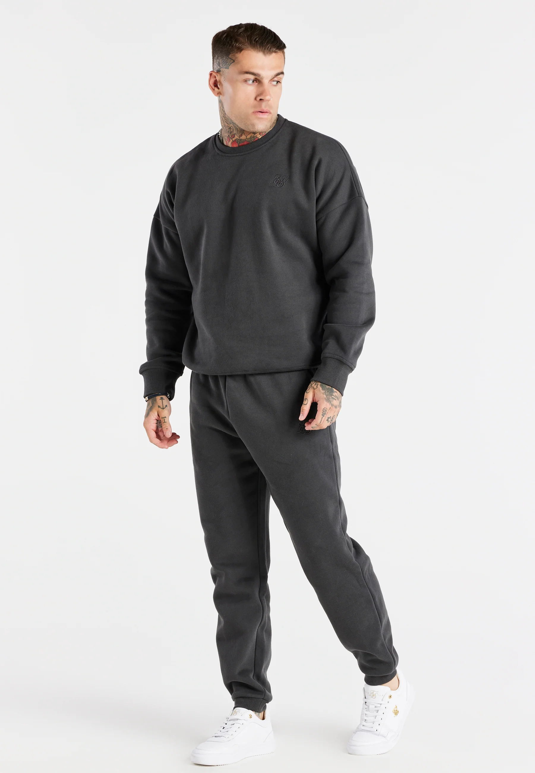 Black Oversized Sweatshirt And Jogger Tracksuit Set - Image 2