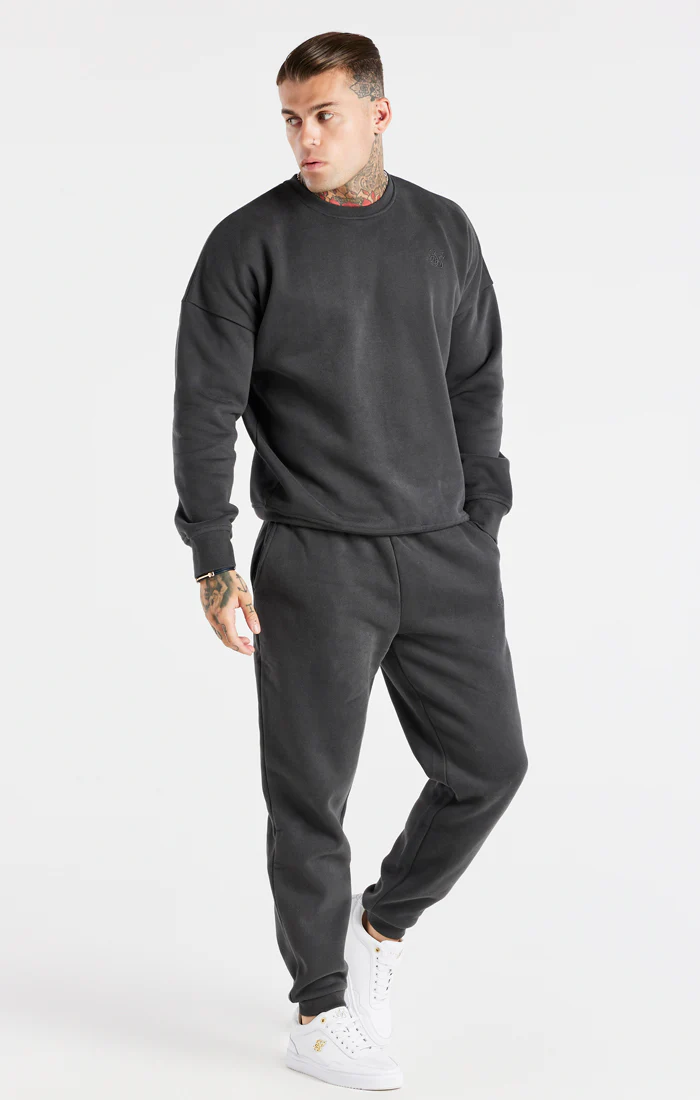 Black Oversized Sweatshirt And Jogger Tracksuit Set - Image 6