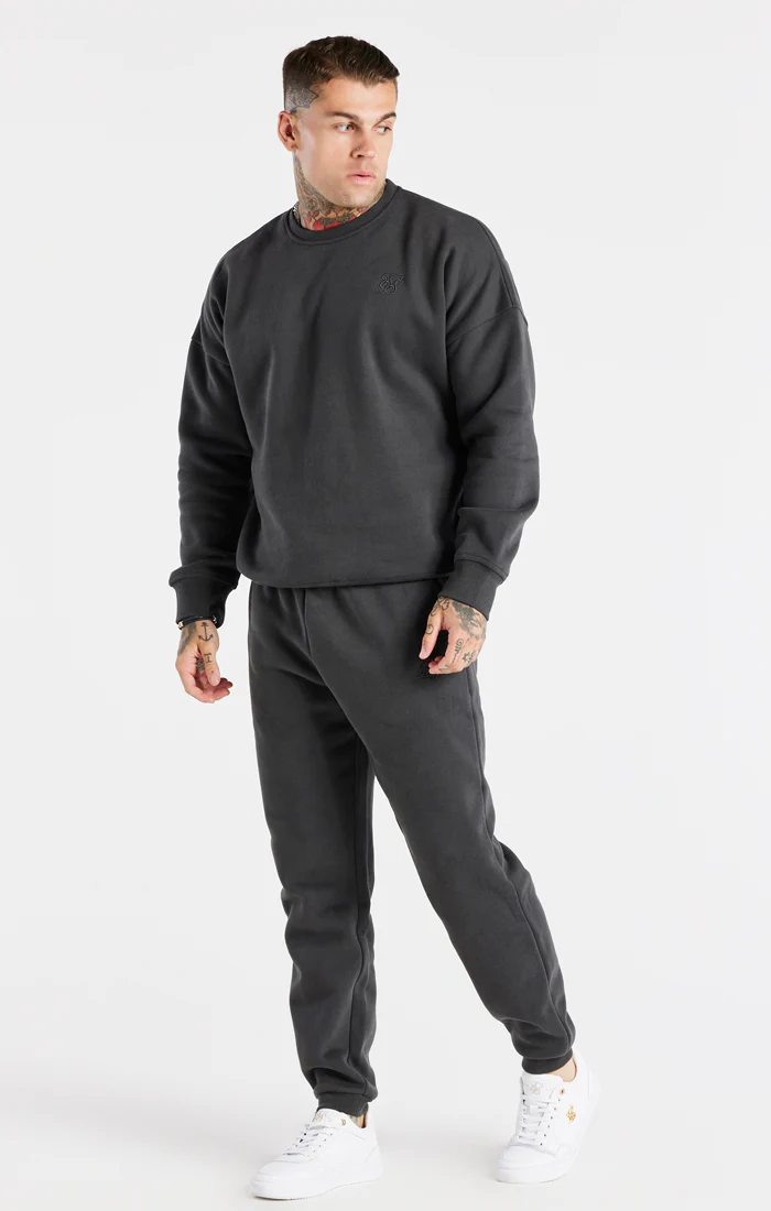 Black Oversized Sweatshirt And Jogger Tracksuit Set - Image 7