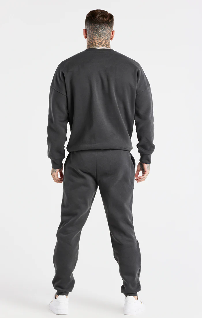 Black Oversized Sweatshirt And Jogger Tracksuit Set - Image 8