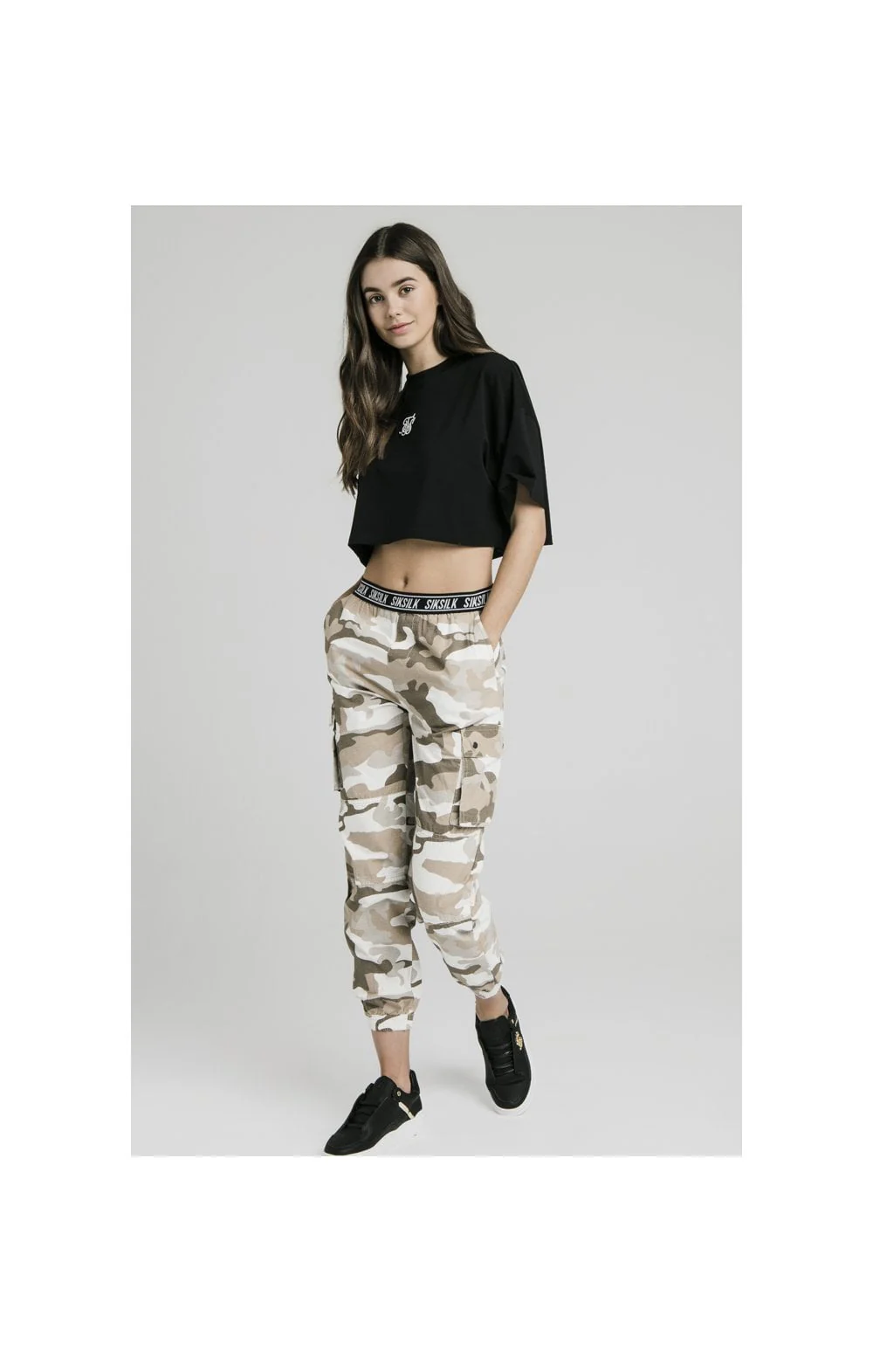 SikSilk Oversize Crop Tee - Black - Image 5