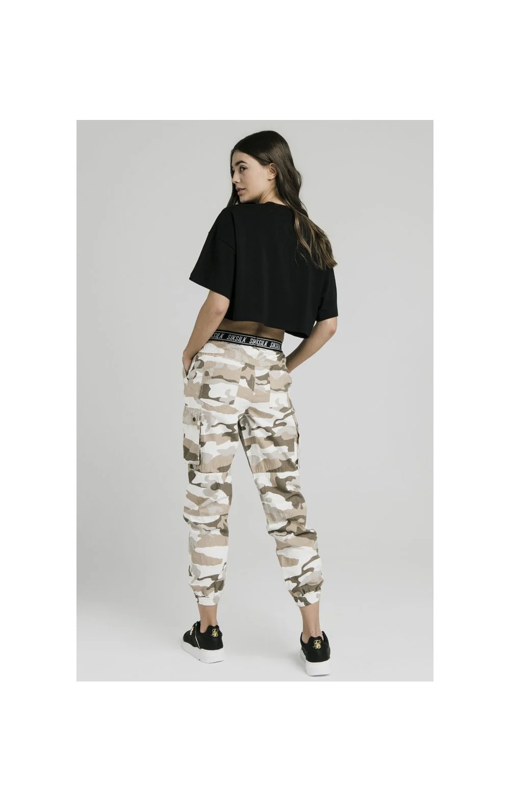 SikSilk Oversize Crop Tee - Black - Image 7