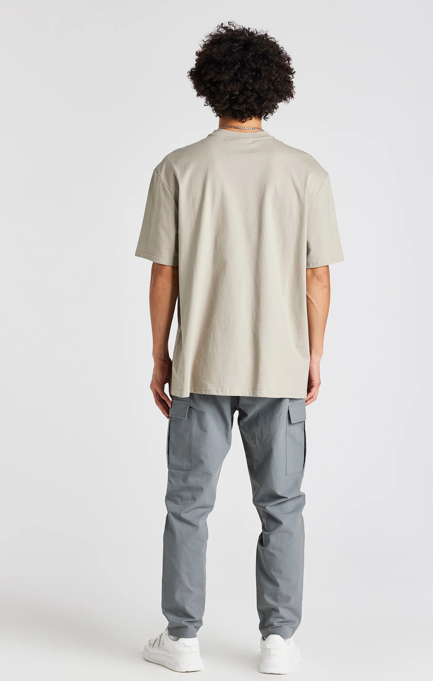 Beige Oversized Chain T-Shirt - Image 6