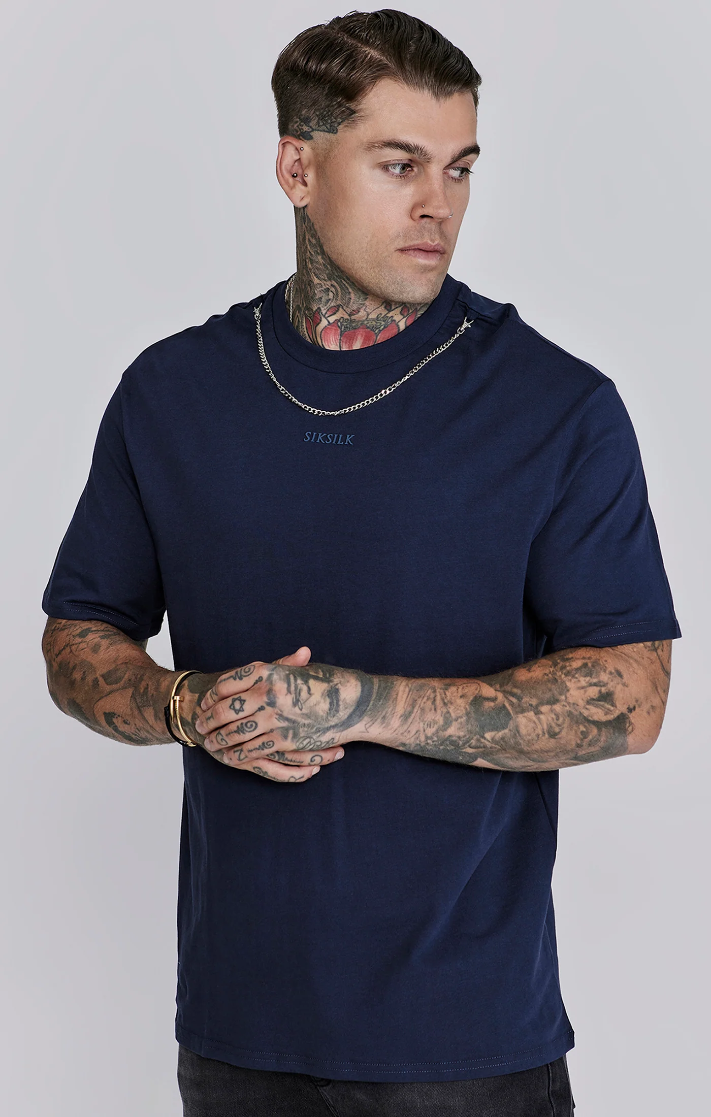 Navy Oversized Chain T-Shirt