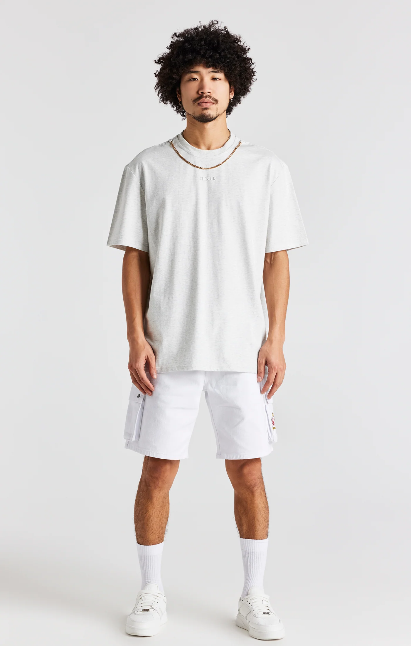 Snow Marl Oversized Chain T-Shirt - Image 4