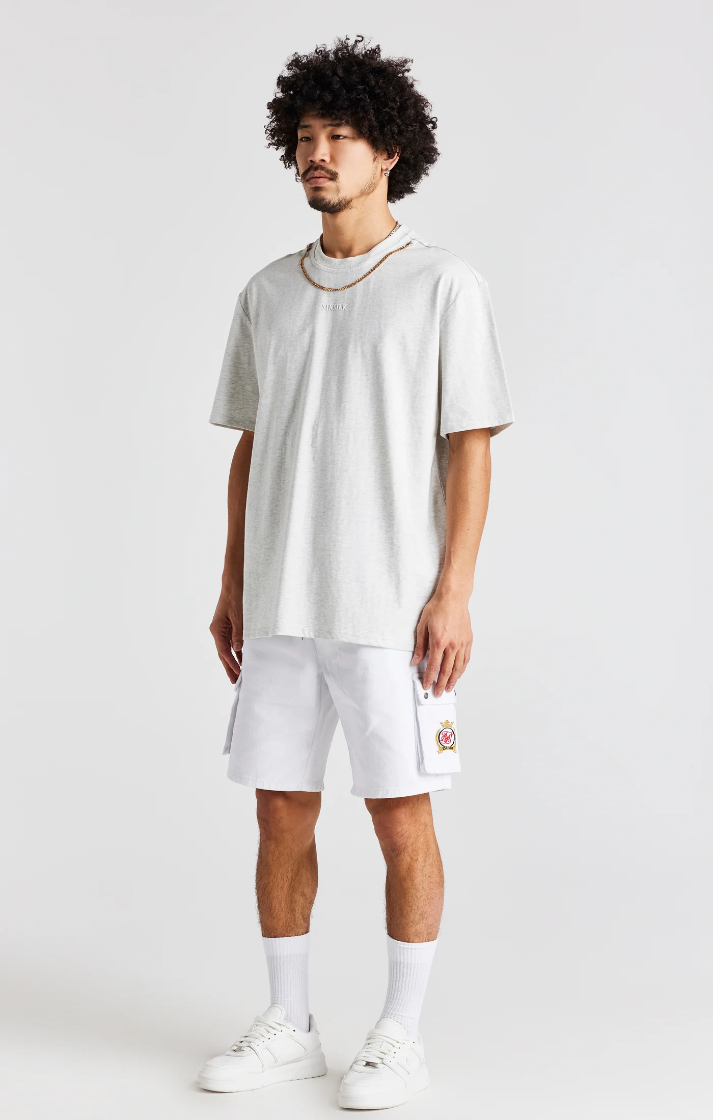 Snow Marl Oversized Chain T-Shirt - Image 5