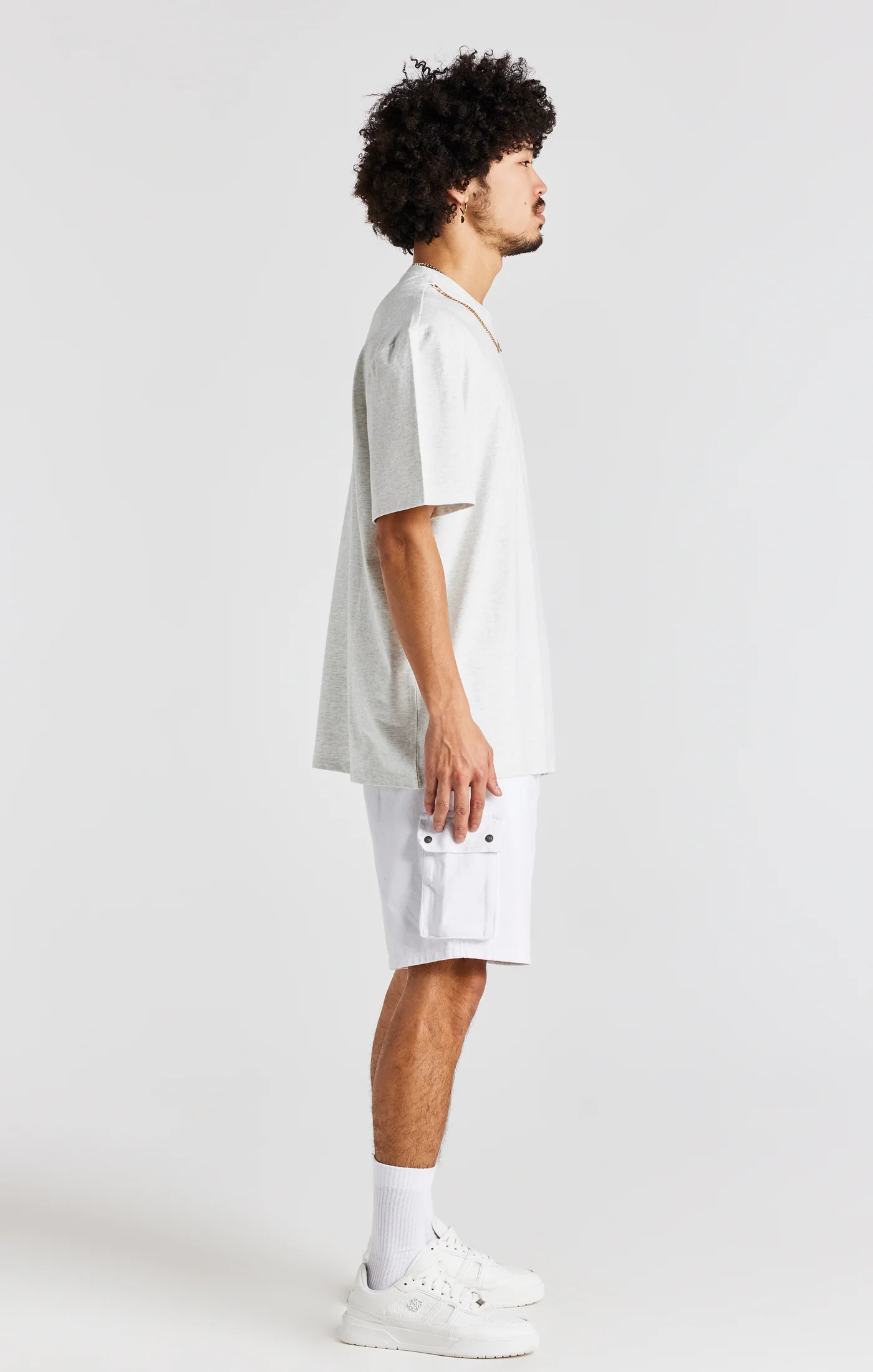 Snow Marl Oversized Chain T-Shirt - Image 7