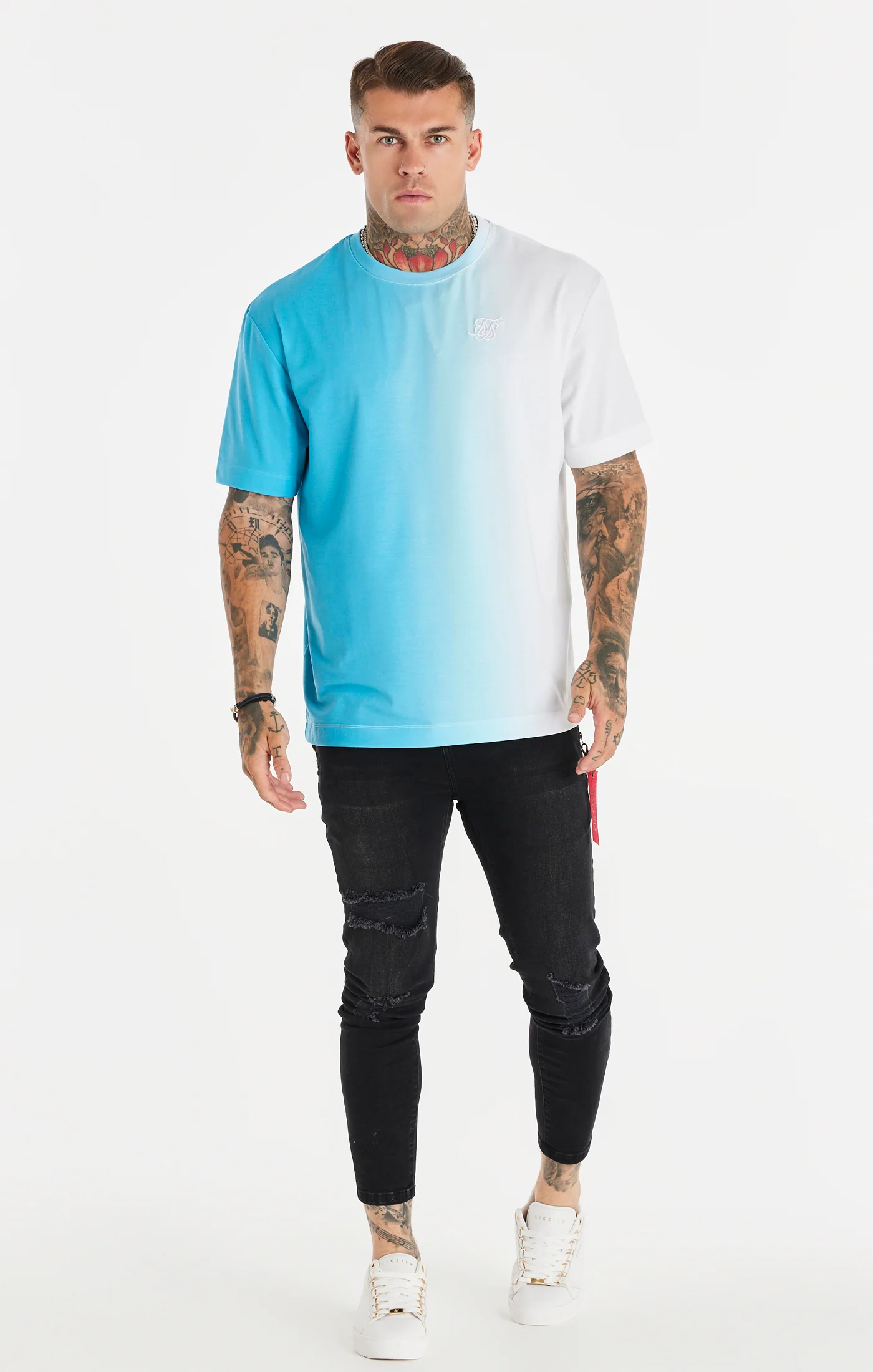 Blue Fade Oversized T-Shirt - Image 3