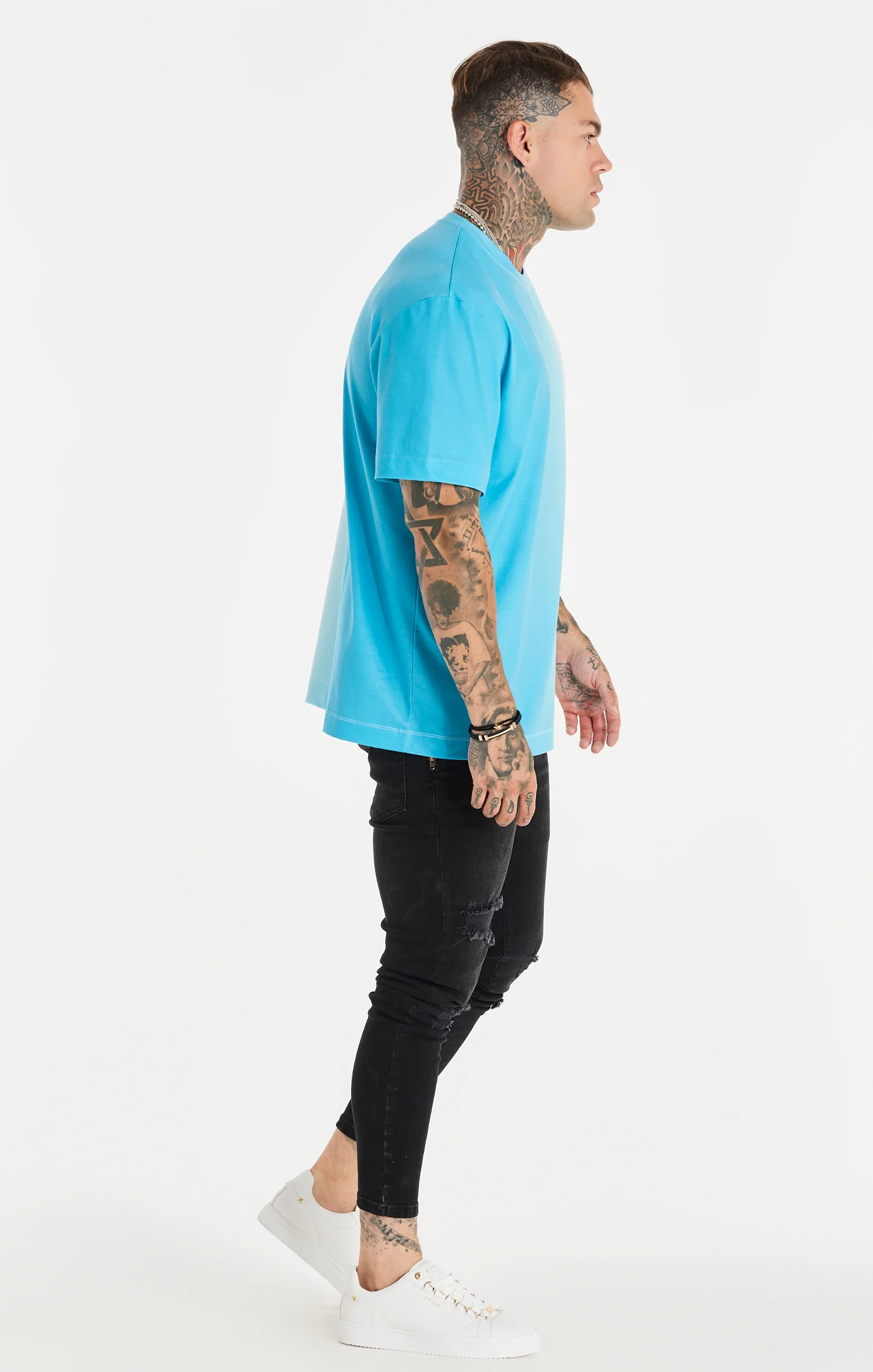 Blue Fade Oversized T-Shirt - Image 4