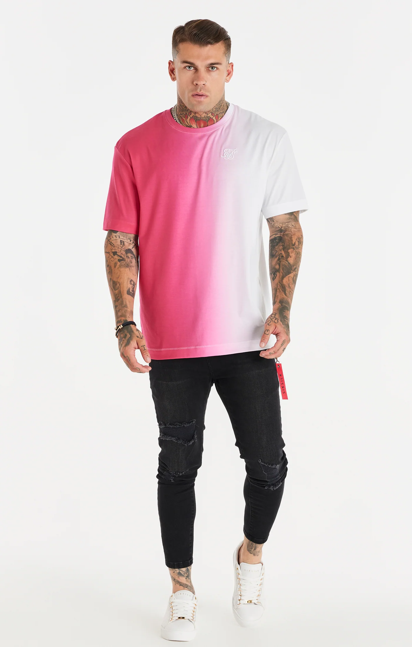 Pink Fade Oversized T-Shirt - Image 3