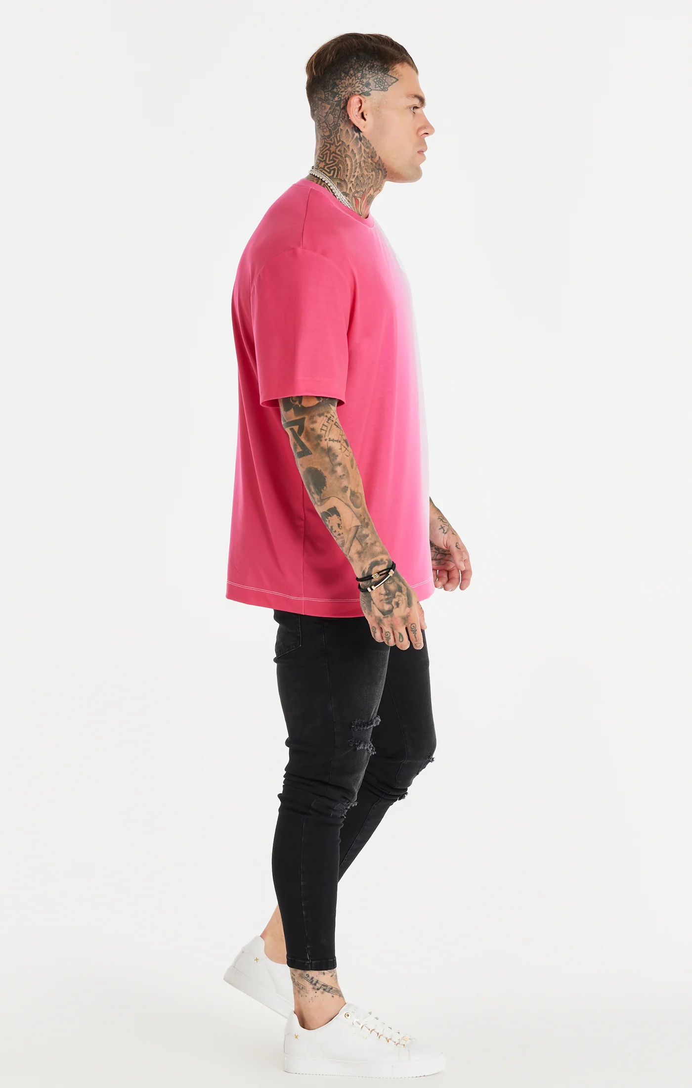 Pink Fade Oversized T-Shirt - Image 4