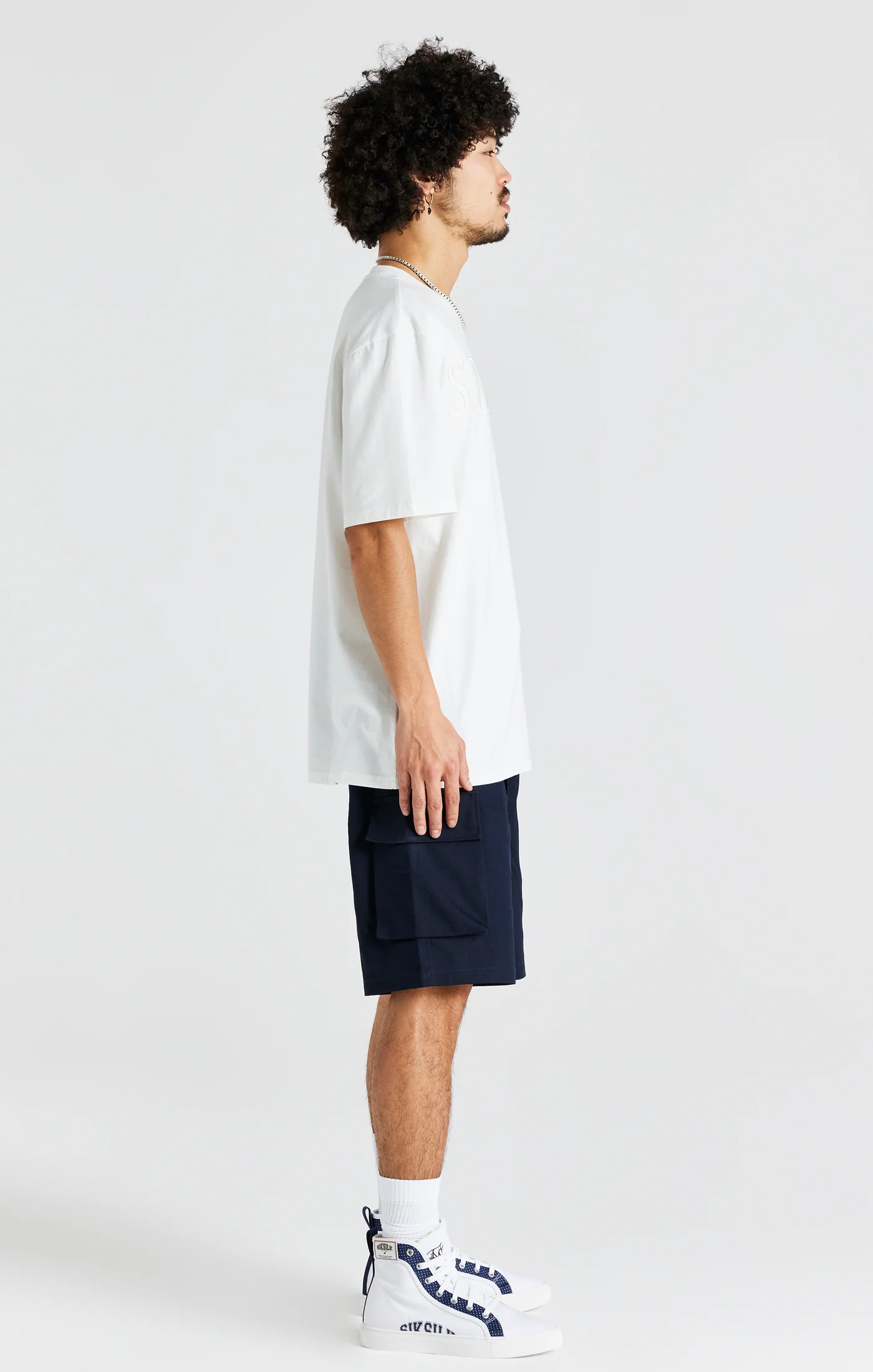 Ecru Oversized Logo T-Shirt - Image 4