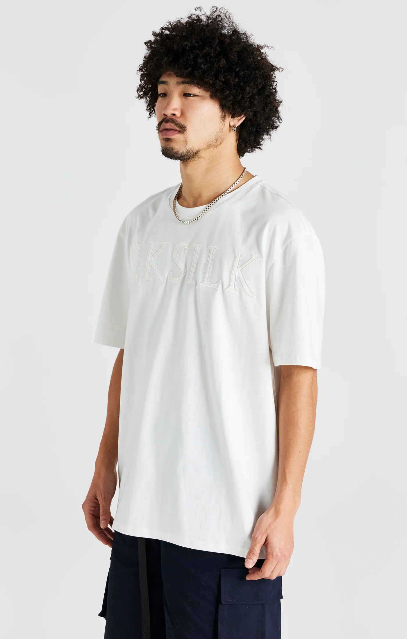 Ecru Oversized Logo T-Shirt - Image 5