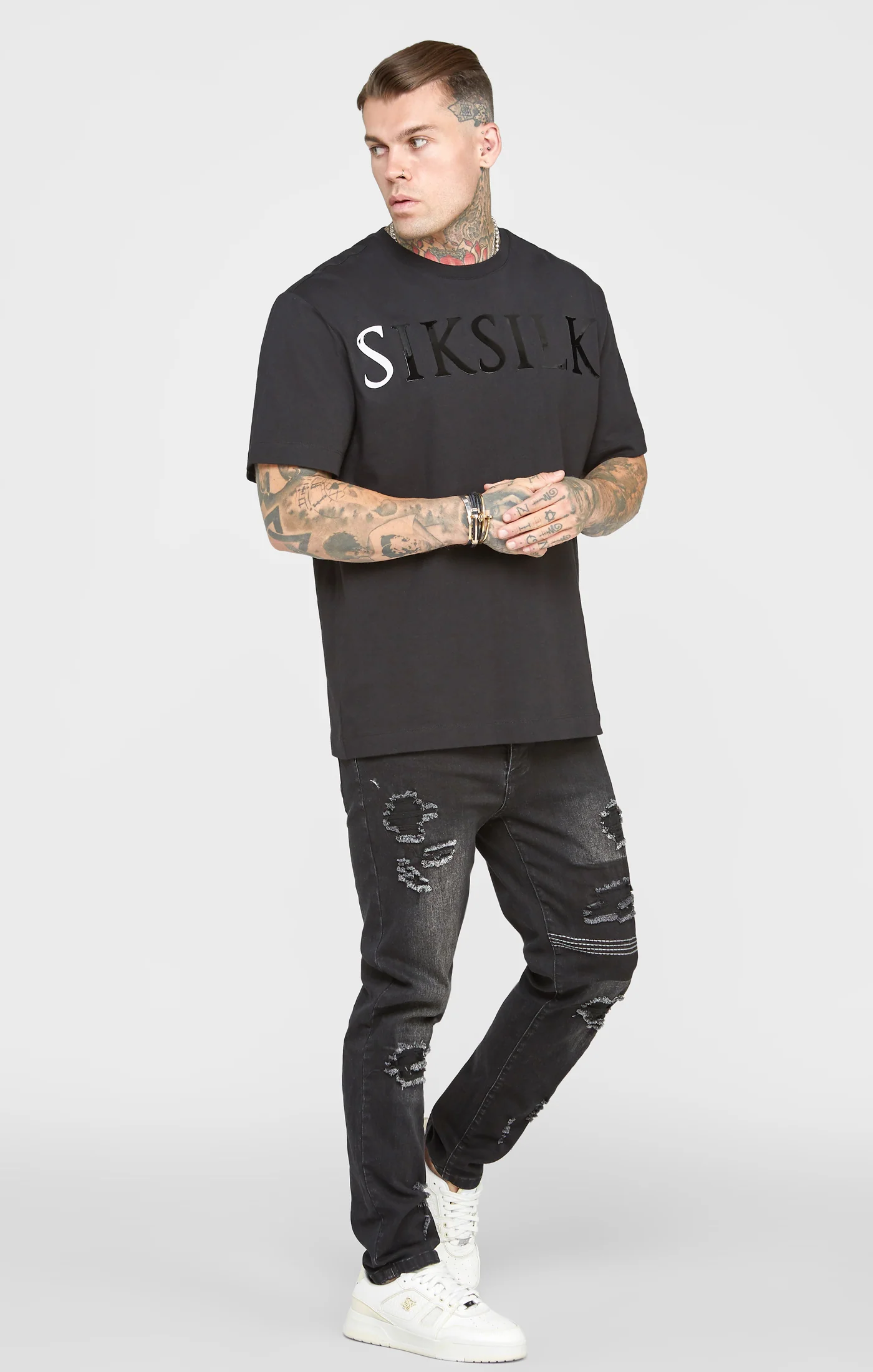 Black Oversized Back Logo T-Shirt - Image 4