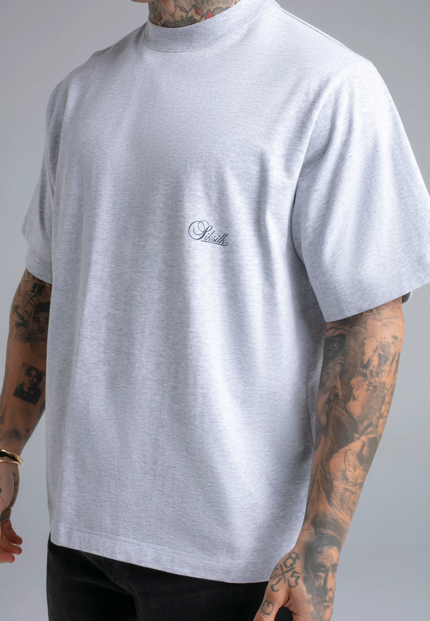 Grey Marl Oversized T-Shirt - Image 2