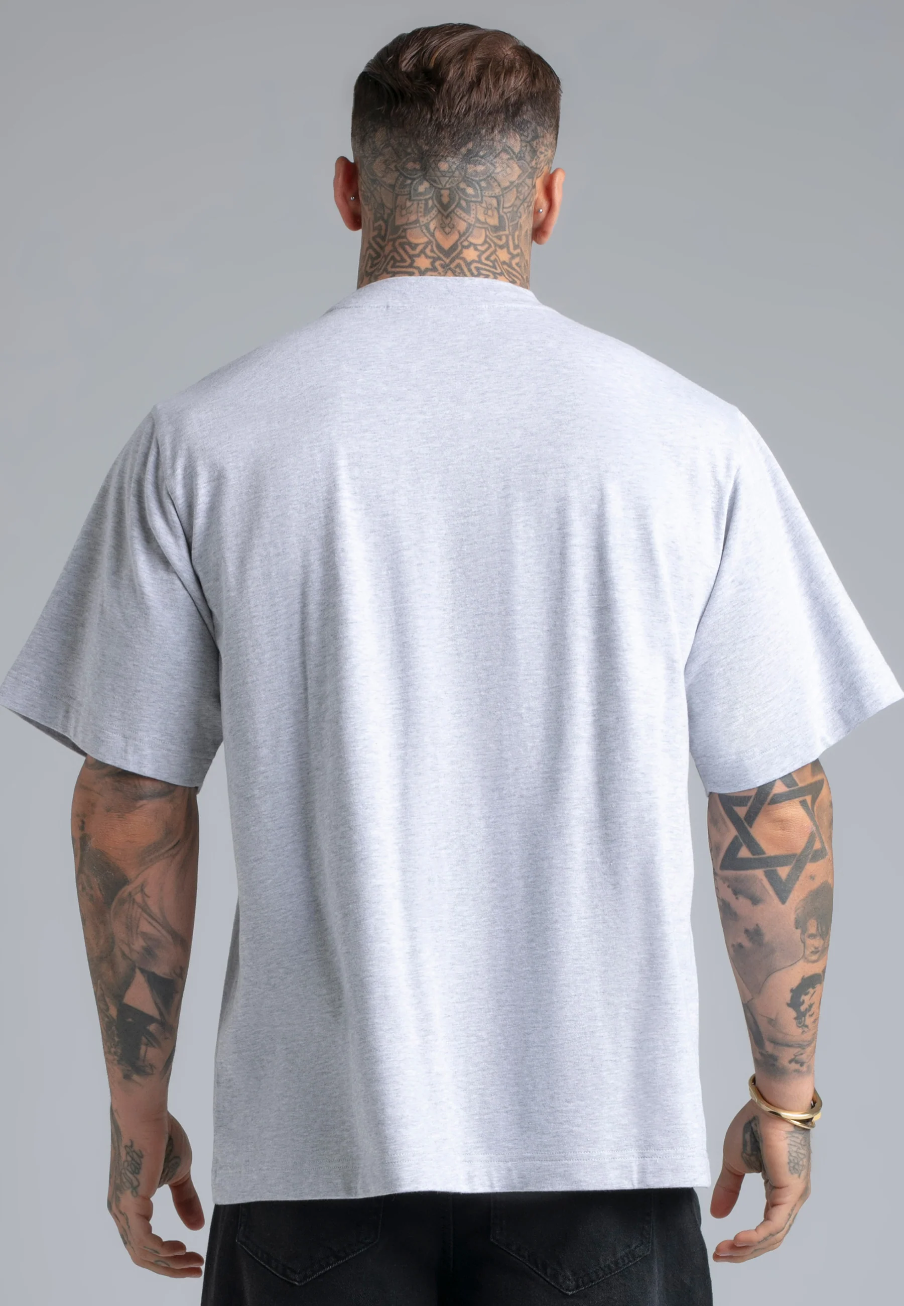 Grey Marl Oversized T-Shirt - Image 5