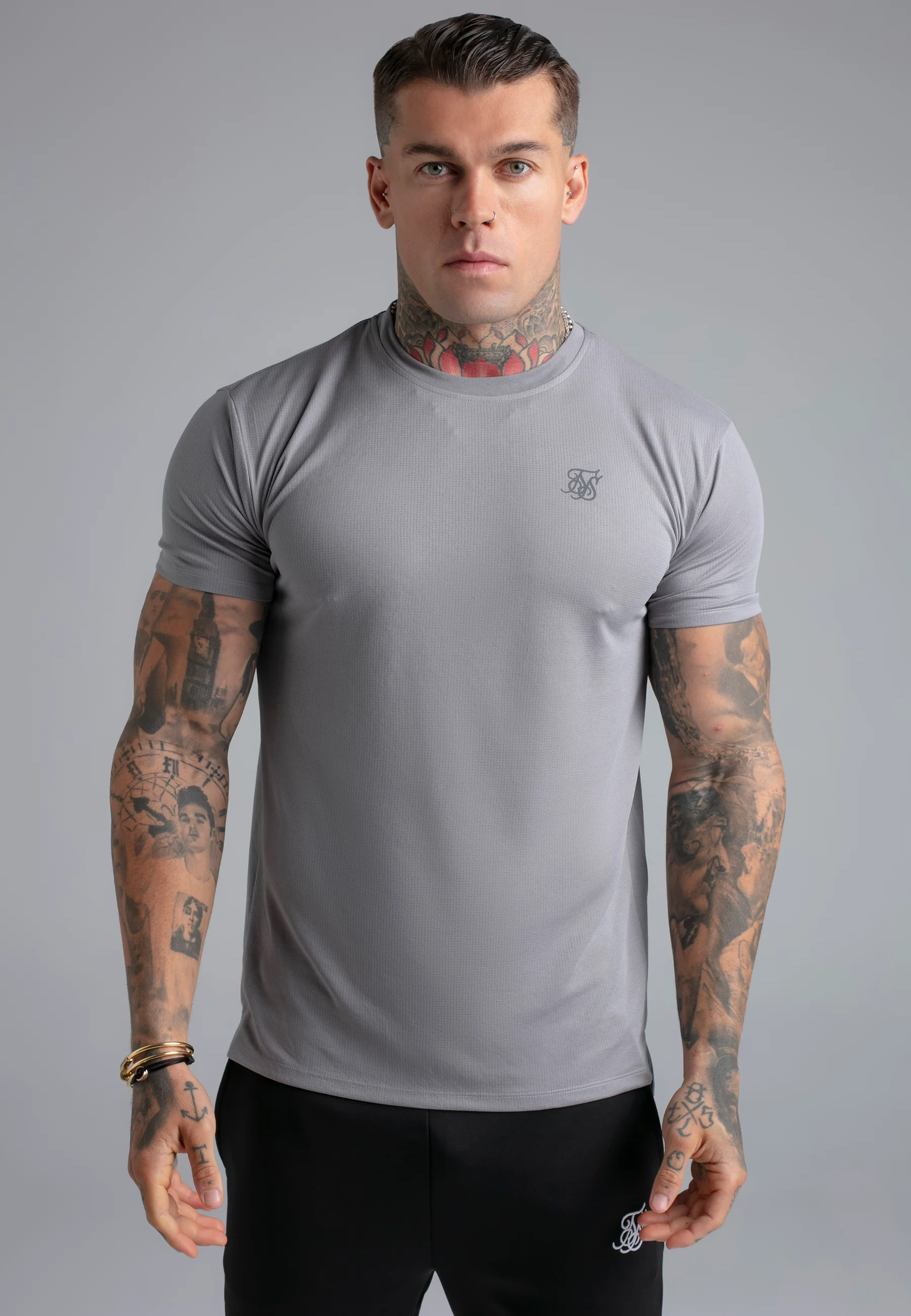 Black and Grey Pack of 2 Muscle Fit T-Shirts - Image 3