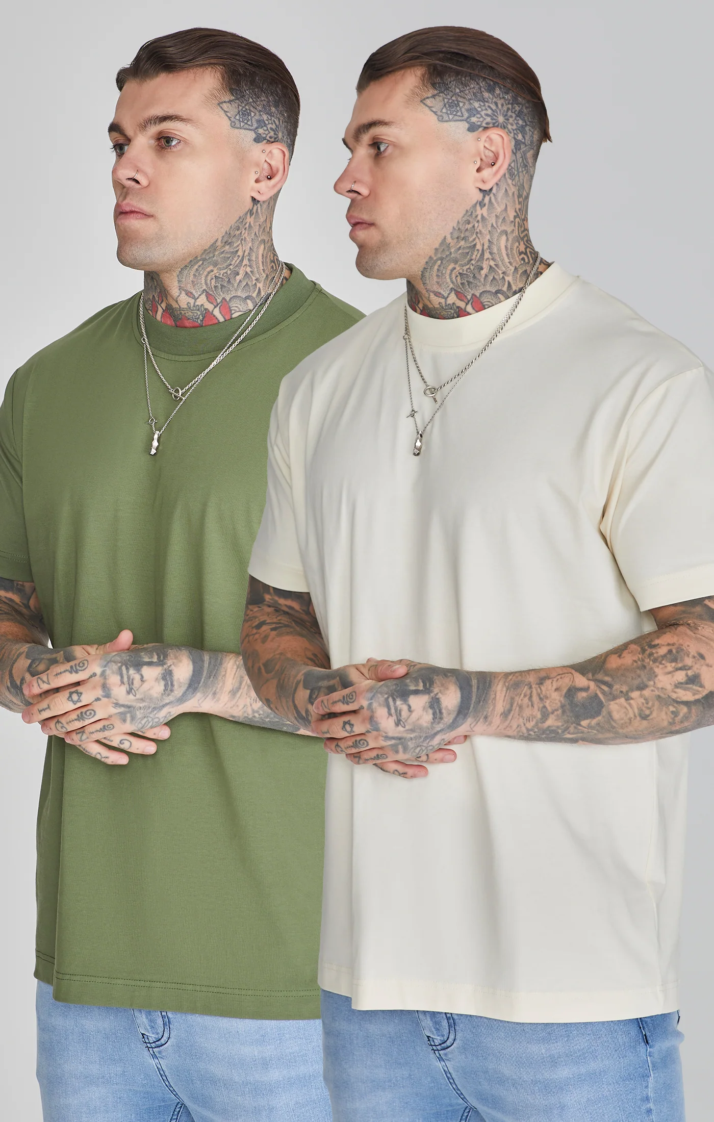 Beige Khaki Pack of 2 T-Shirts