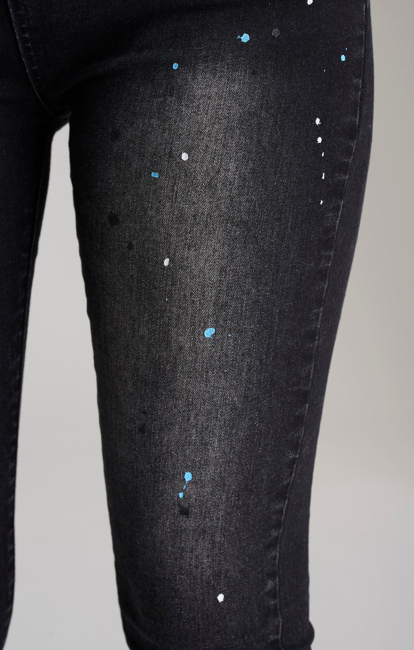 Girls Black Paint Splatter Skinny Denim Jean - Image 2