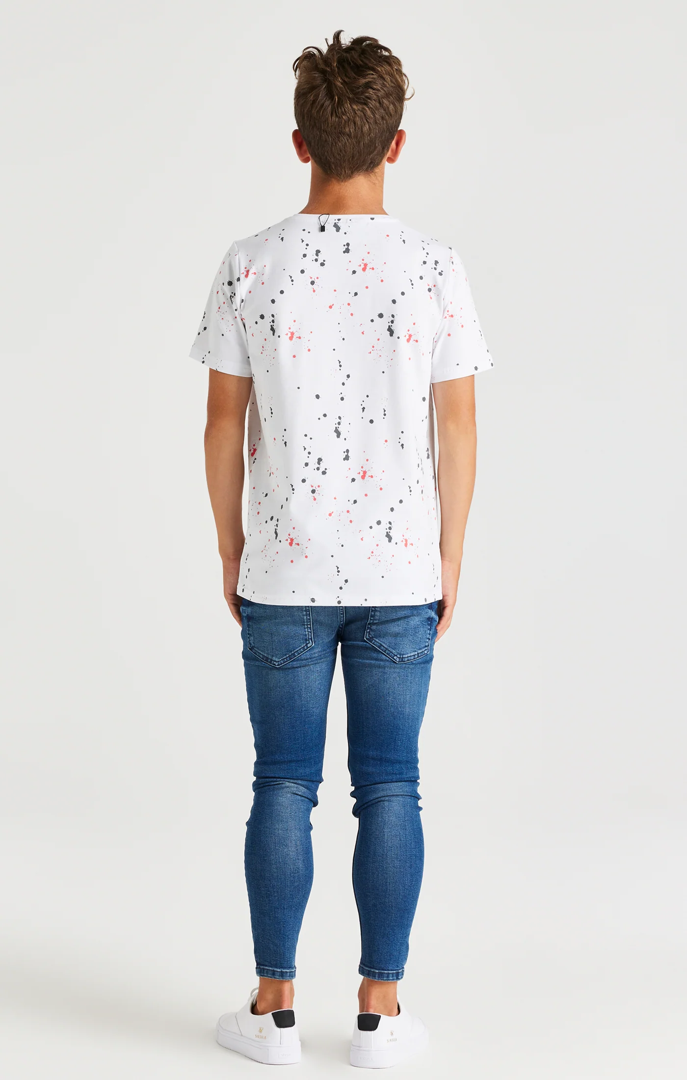SikSilk Paint Splat Tee - White - Image 5