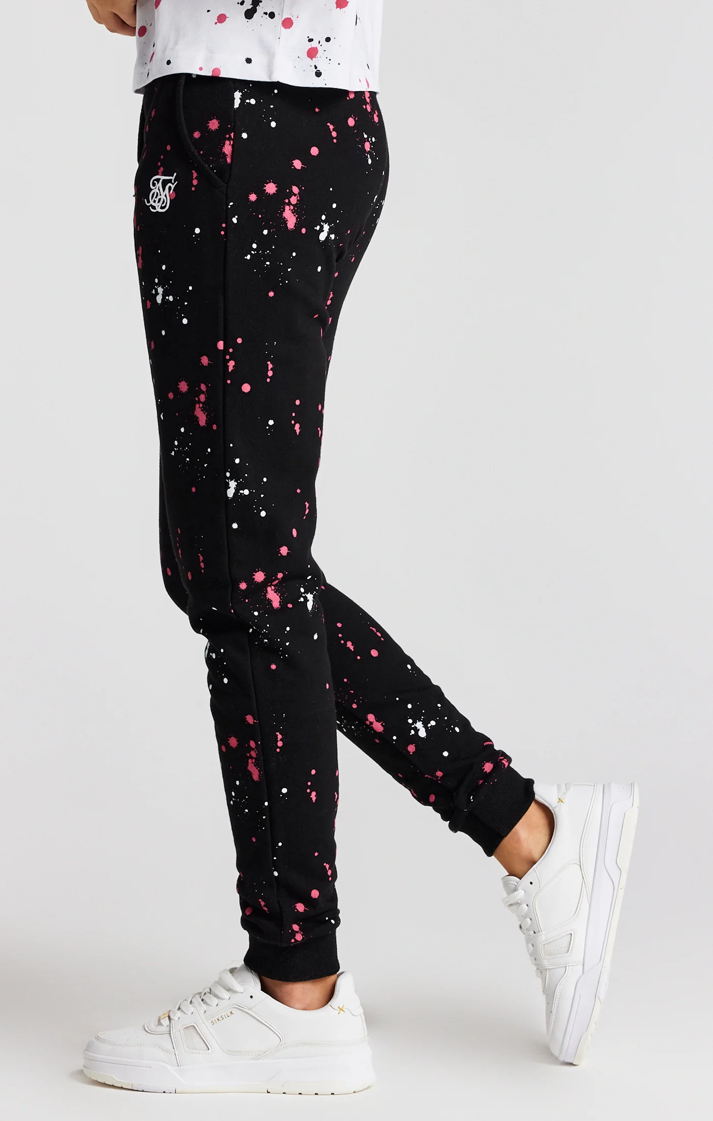 Girls Black Paint Splatter Jogger - Image 2
