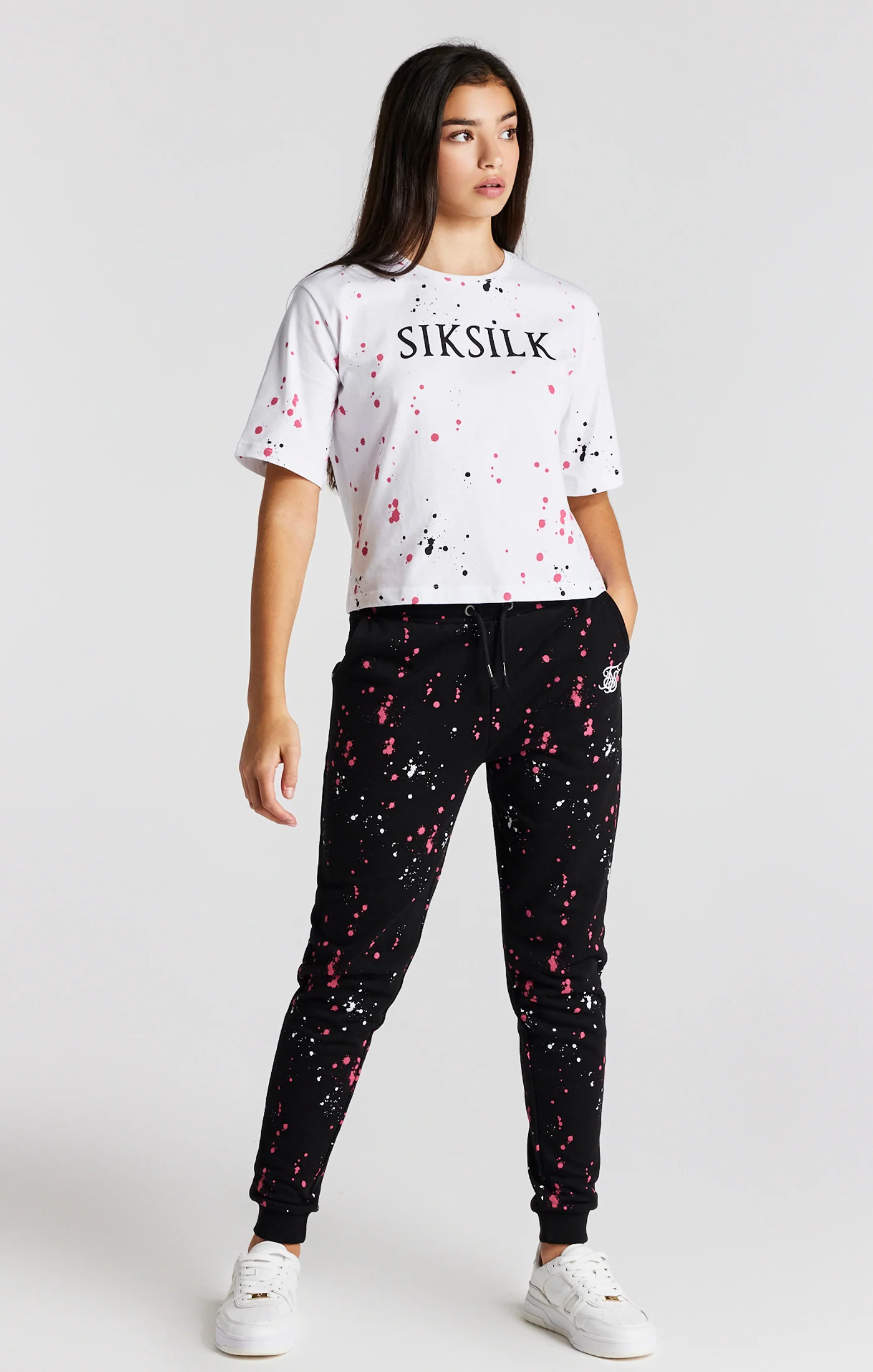 Girls Black Paint Splatter Jogger - Image 3